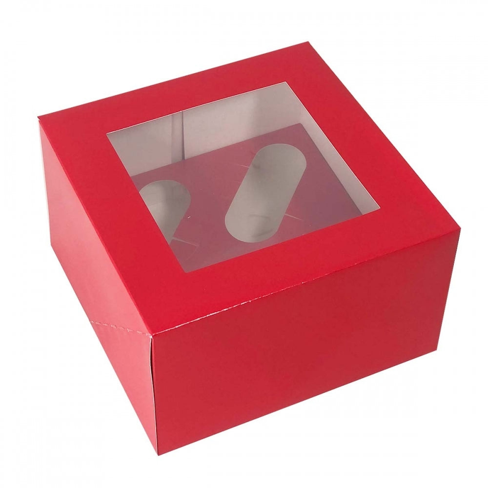 Simply Making 4" Deep Red Luxury Cupcake Box - Holds 4