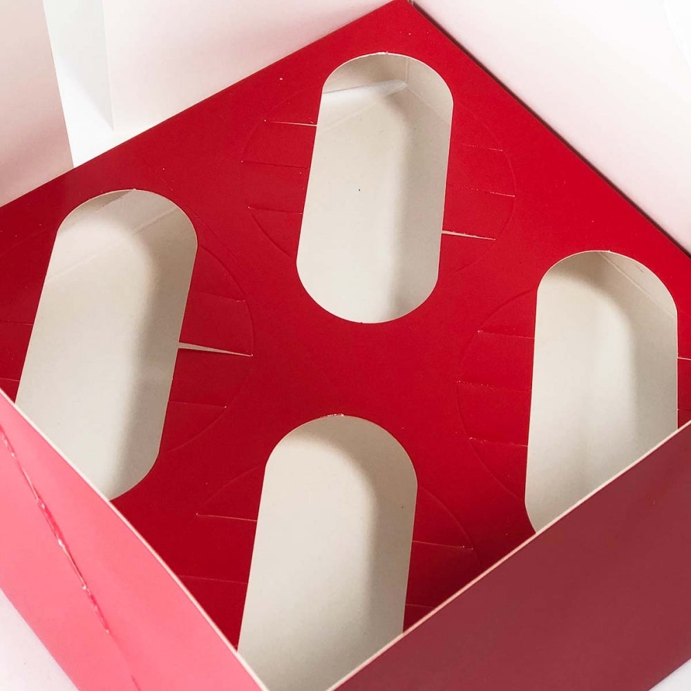 Simply Making 4" Deep Red Luxury Cupcake Box - Holds 4