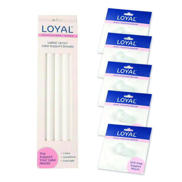 LOYAL LOYAL Pack Of 5 Large Dowels & Mounting Brackets