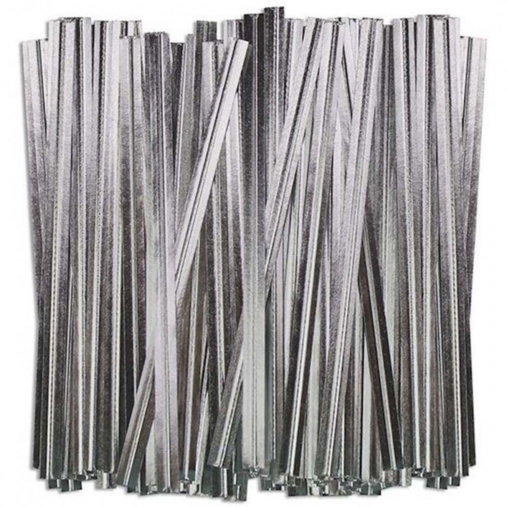 Planet Pop Silver Twist Ties x 50