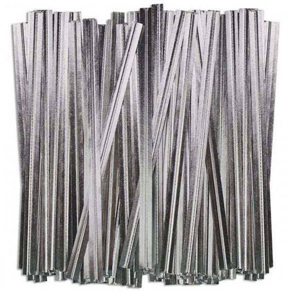 Planet Pop Silver Twist Ties x 50