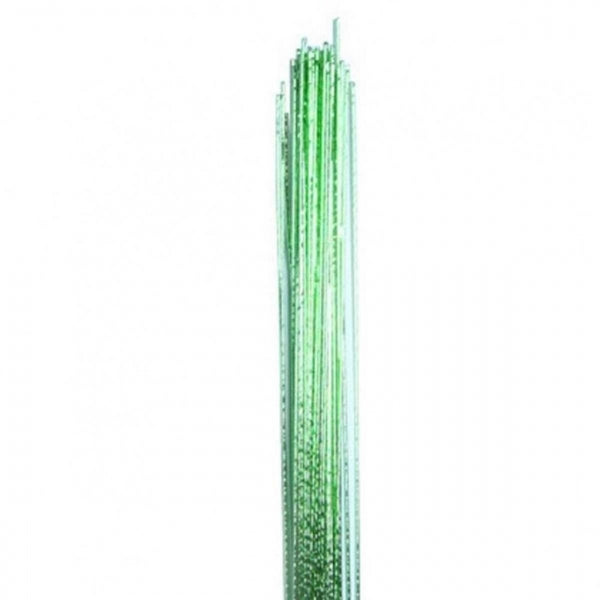 Hamilworth 24 gauge LIGHT GREEN metallic sugarcraft floristry wire - pk 50