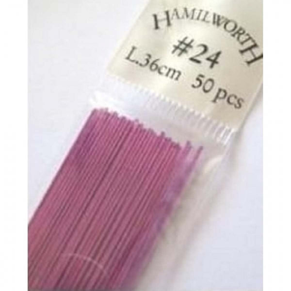 Hamilworth 24 gauge VIOLET metallic sugarcraft floristry wire - pk 50