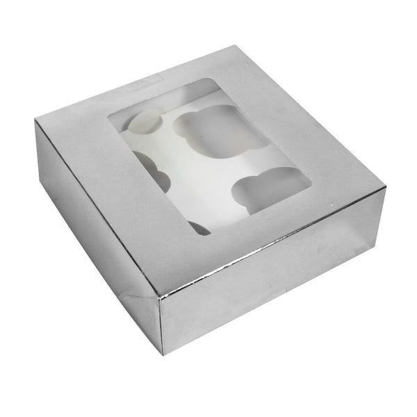 Simply Making 2.5" Deep Silver Cupcake Box - Holds 4