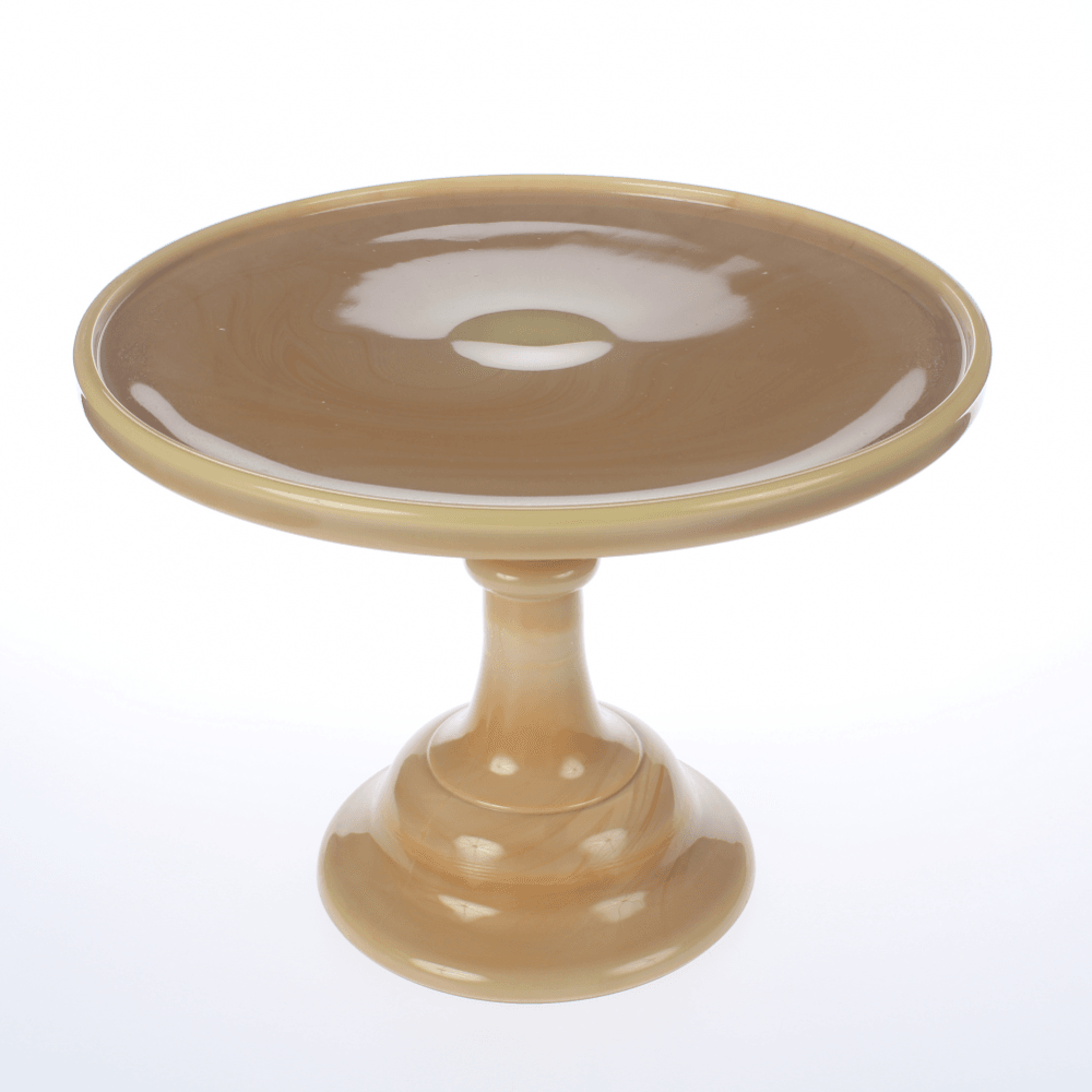 Mosser 12" milk glass cake pedestal stand - Caramel