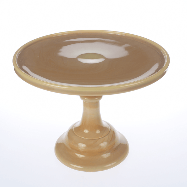 Mosser 12" milk glass cake pedestal stand - Caramel
