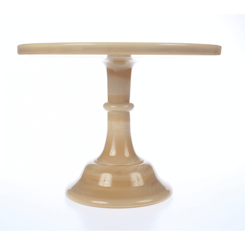 Mosser 12" milk glass cake pedestal stand - Caramel