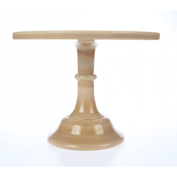 Mosser 12" milk glass cake pedestal stand - Caramel