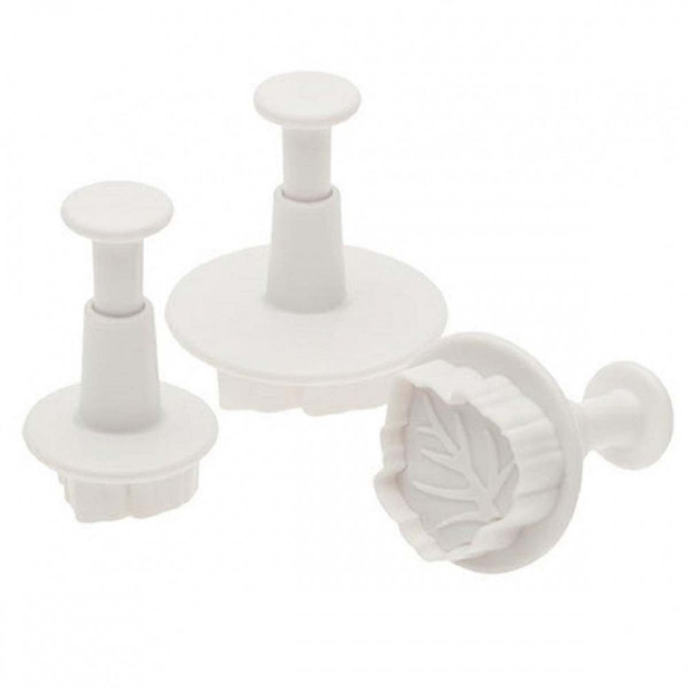 Ateco Multi Carelian Leaf 3 piece plunger icing cutter veiner set