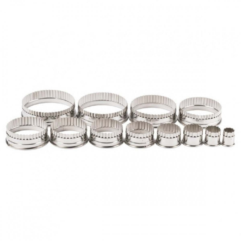 Ateco Fluted ROUND / CIRCLES 12 piece stainless steel icing cutter set