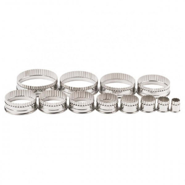 Ateco Fluted ROUND / CIRCLES 12 piece stainless steel icing cutter set