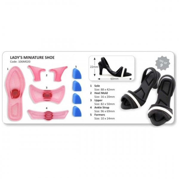 PME Miniature Ladies' Shoe 9 pc icing cutter set (small)