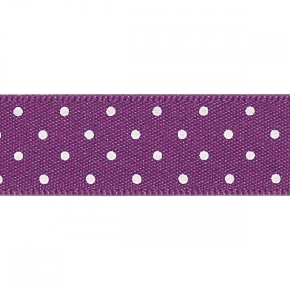 Berisfords Plum Purple Micro Dots Cake Ribbon 15mm x 20m