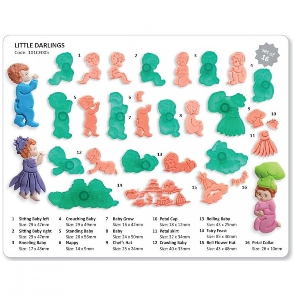 PME Little Darlings Baby & Children / Fairies 12 pc icing cutter set
