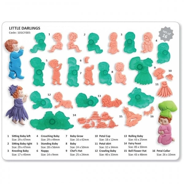 PME Little Darlings Baby & Children / Fairies 12 pc icing cutter set