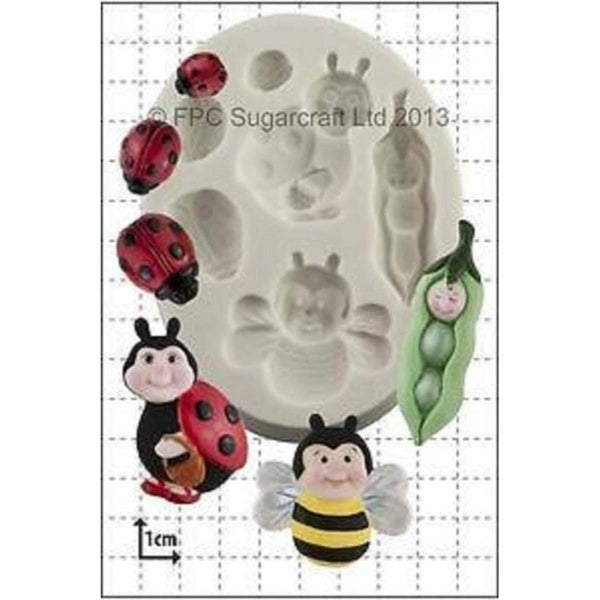 FPC Peapod Baby & Ladybirds silicone icing mould