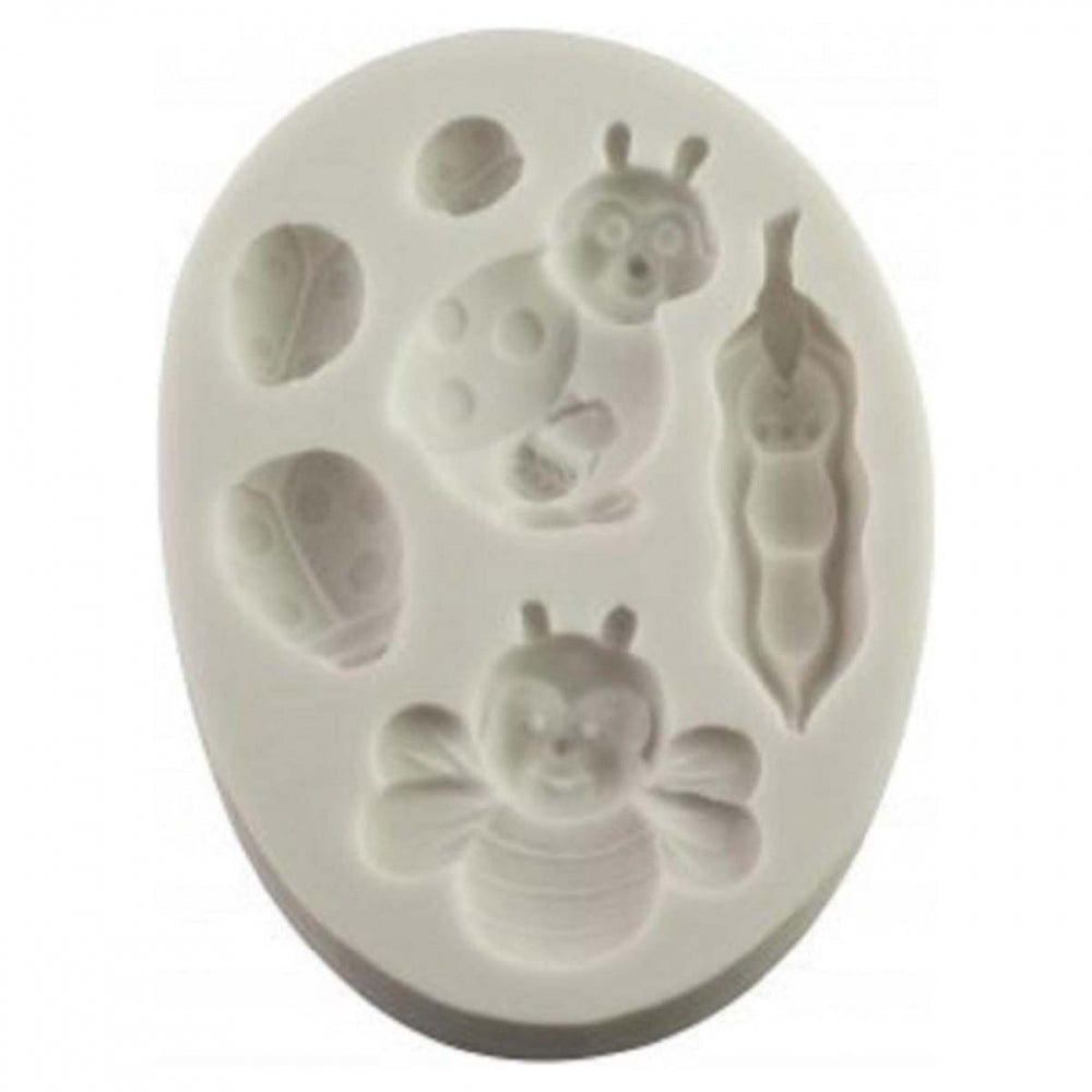 FPC Peapod Baby & Ladybirds silicone icing mould