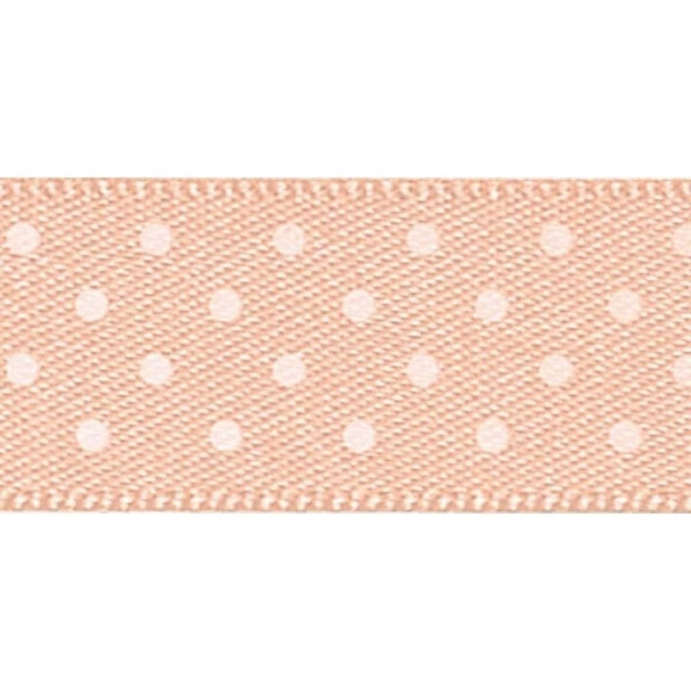 Berisfords Peach Micro Dots Cake Ribbon 15mm x 20m