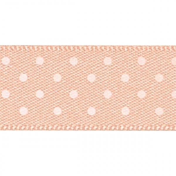 Berisfords Peach Micro Dots Cake Ribbon 15mm x 20m