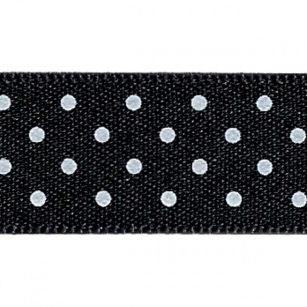 Berisfords Black Micro Dots Cake Ribbon 15mm x 20m
