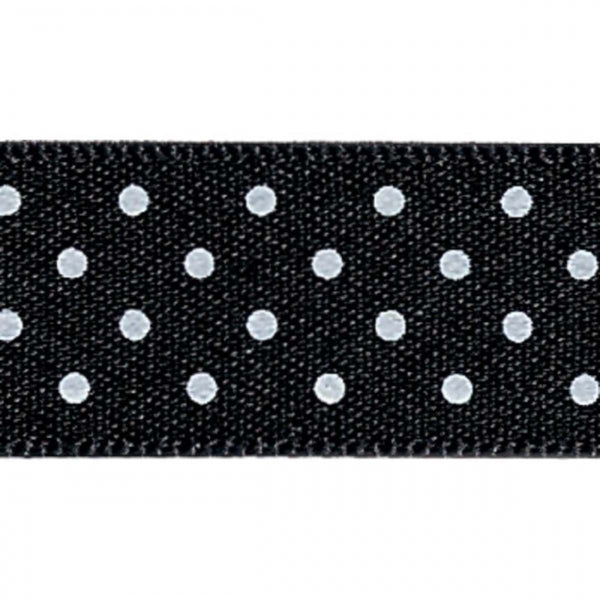 Berisfords Black Micro Dots Cake Ribbon 15mm x 20m