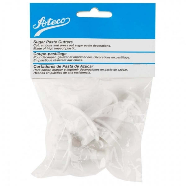 Ateco 6-petal Daisy Flower 3 pc plunger icing cutter veiner set