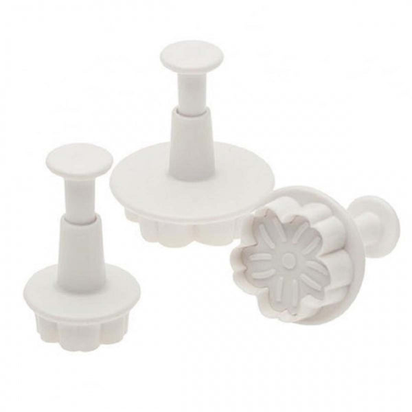 Ateco 6-petal Daisy Flower 3 pc plunger icing cutter veiner set