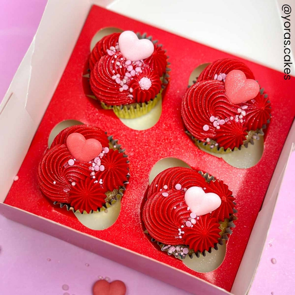 Simply Making 4" Deep Red Luxury Cupcake Box - Holds 4