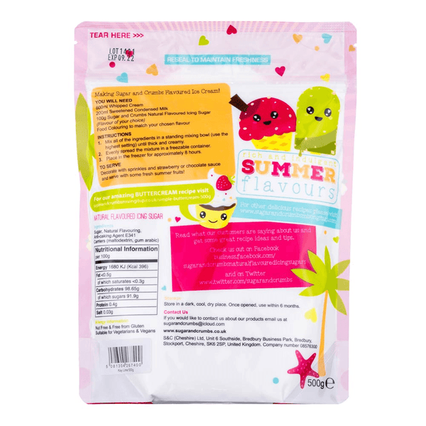Sugar & Crumbs Key Lime Icing Sugar 500g