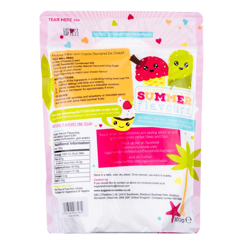 Sugar & Crumbs Orange Zest Icing Sugar 500g