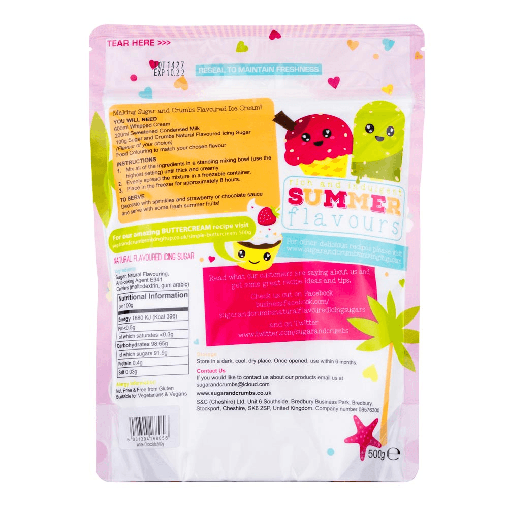 Sugar & Crumbs White Chocolate Icing Sugar 500g