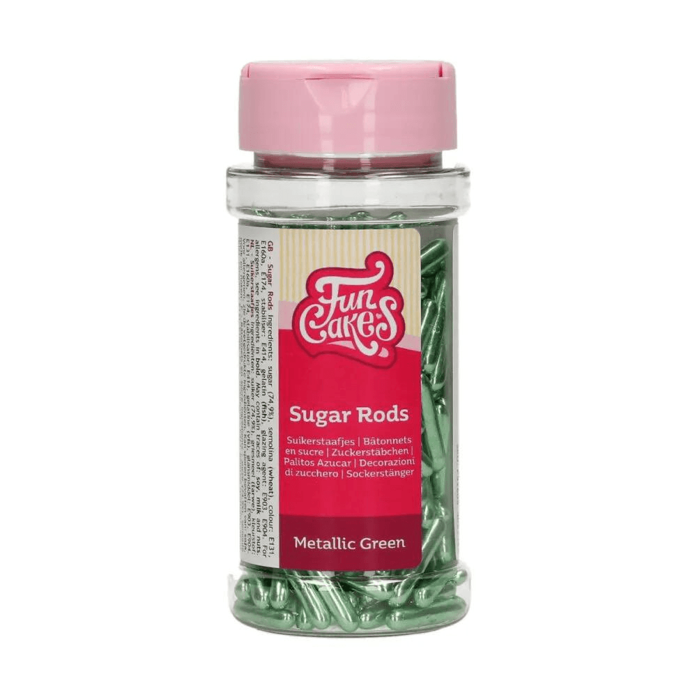 FunCakes EXPIRED - FunCakes Metallic Sugar Rods XL Green 70g [JAN 2026]
