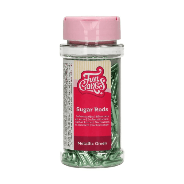 FunCakes EXPIRED - FunCakes Metallic Sugar Rods XL Green 70g [JAN 2026]