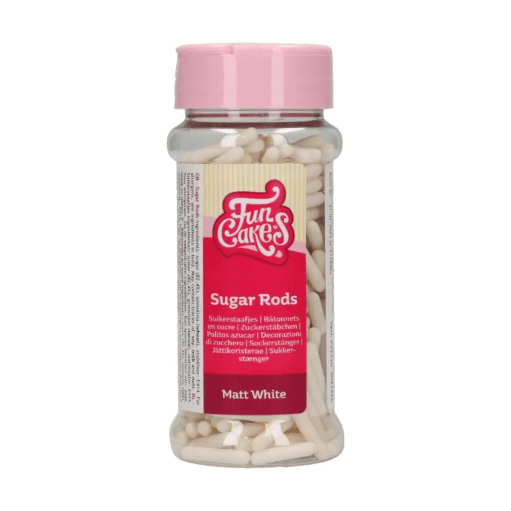 FunCakes Matt White Sugar Rods XL 70g