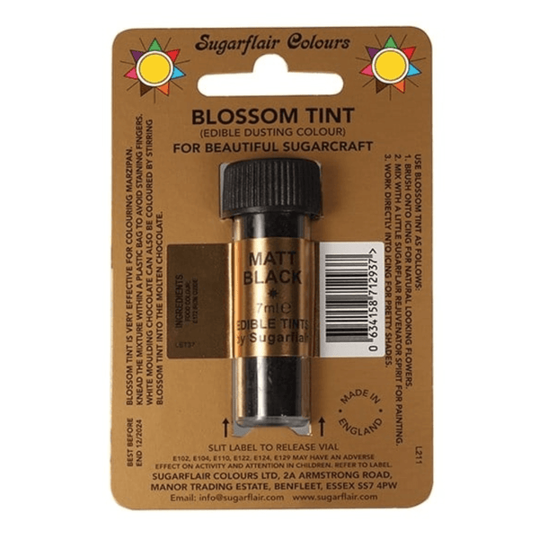 Sugarflair Matt Black - Blossom Tint Dusting Colour 7ml