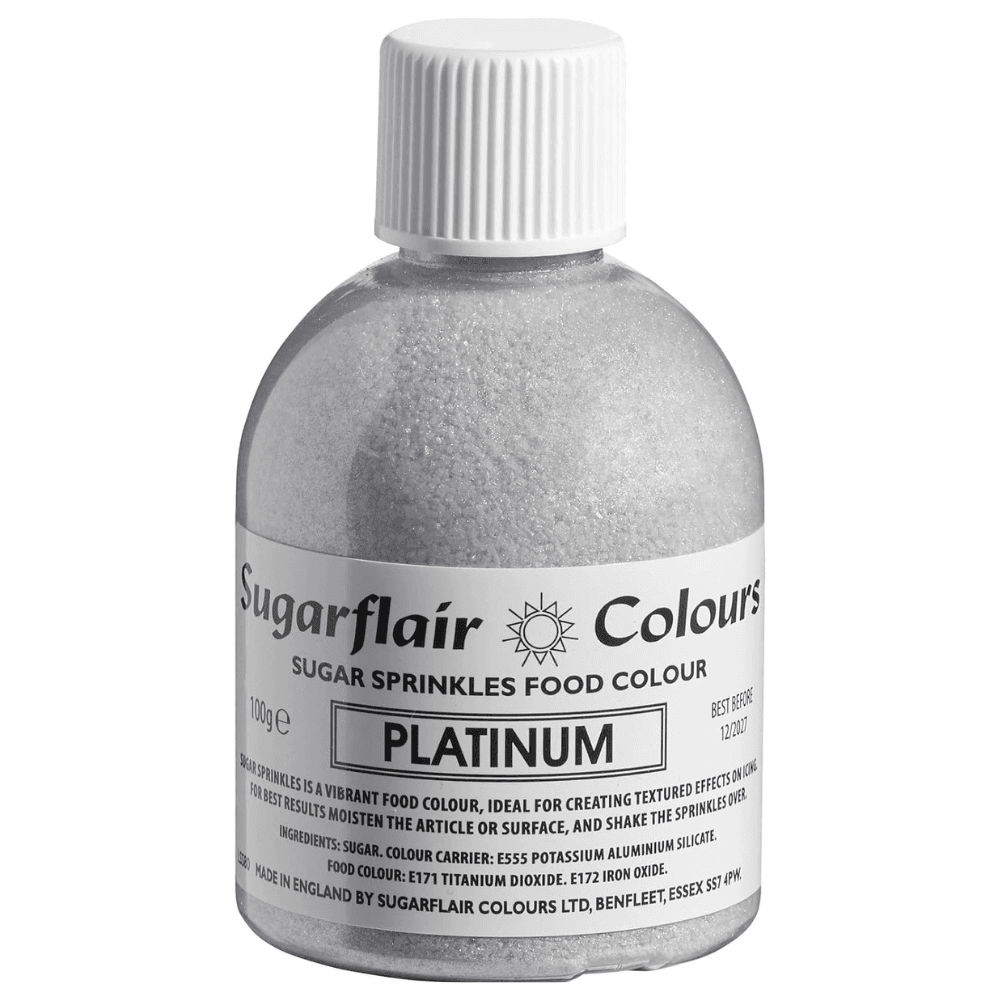 Sugarflair Edible Sugar Shaker Sprinkles 100g - Platinum