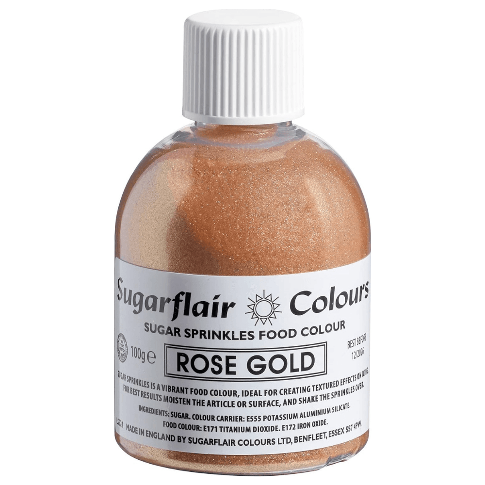Sugarflair Edible Sugar Shaker Sprinkles 100g - Rose Gold