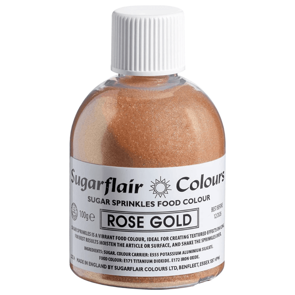 Sugarflair Edible Sugar Shaker Sprinkles 100g - Rose Gold