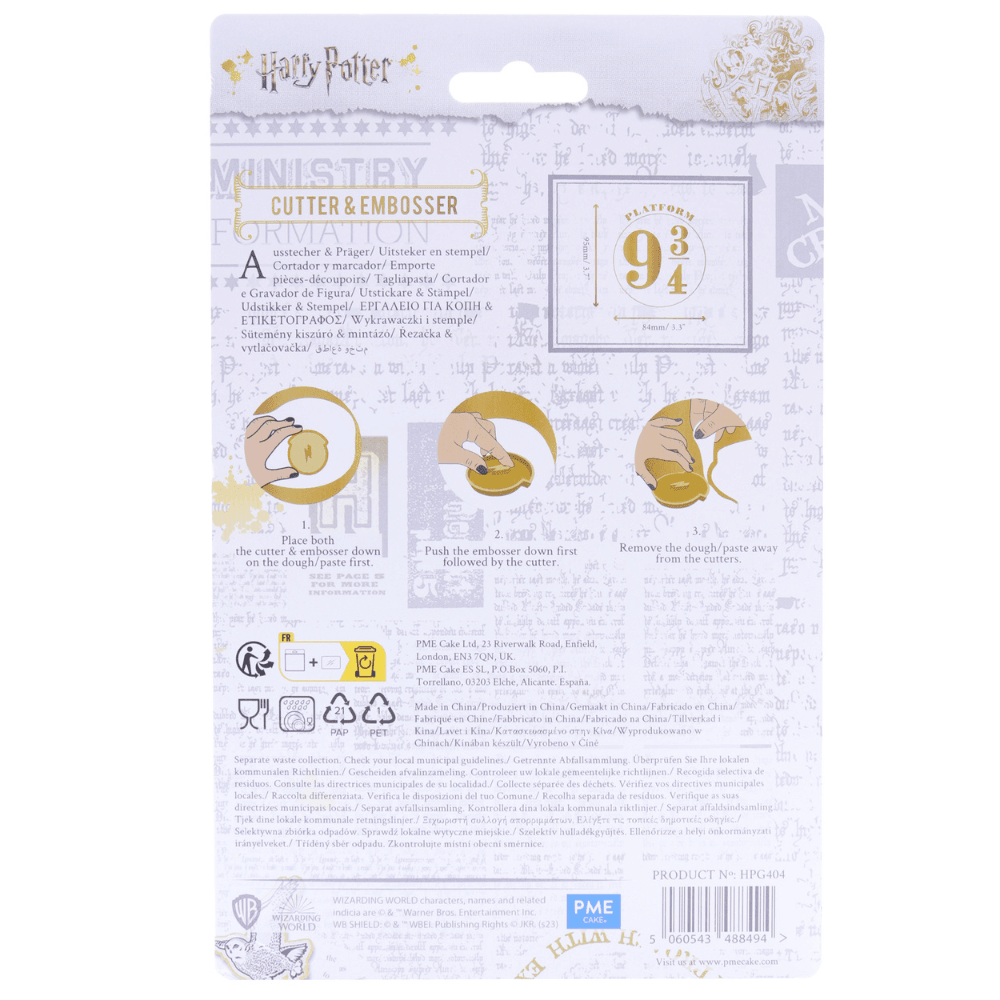 PME Platform 9 3/4 - Harry Potter Cookie Cutter & Embosser - PME