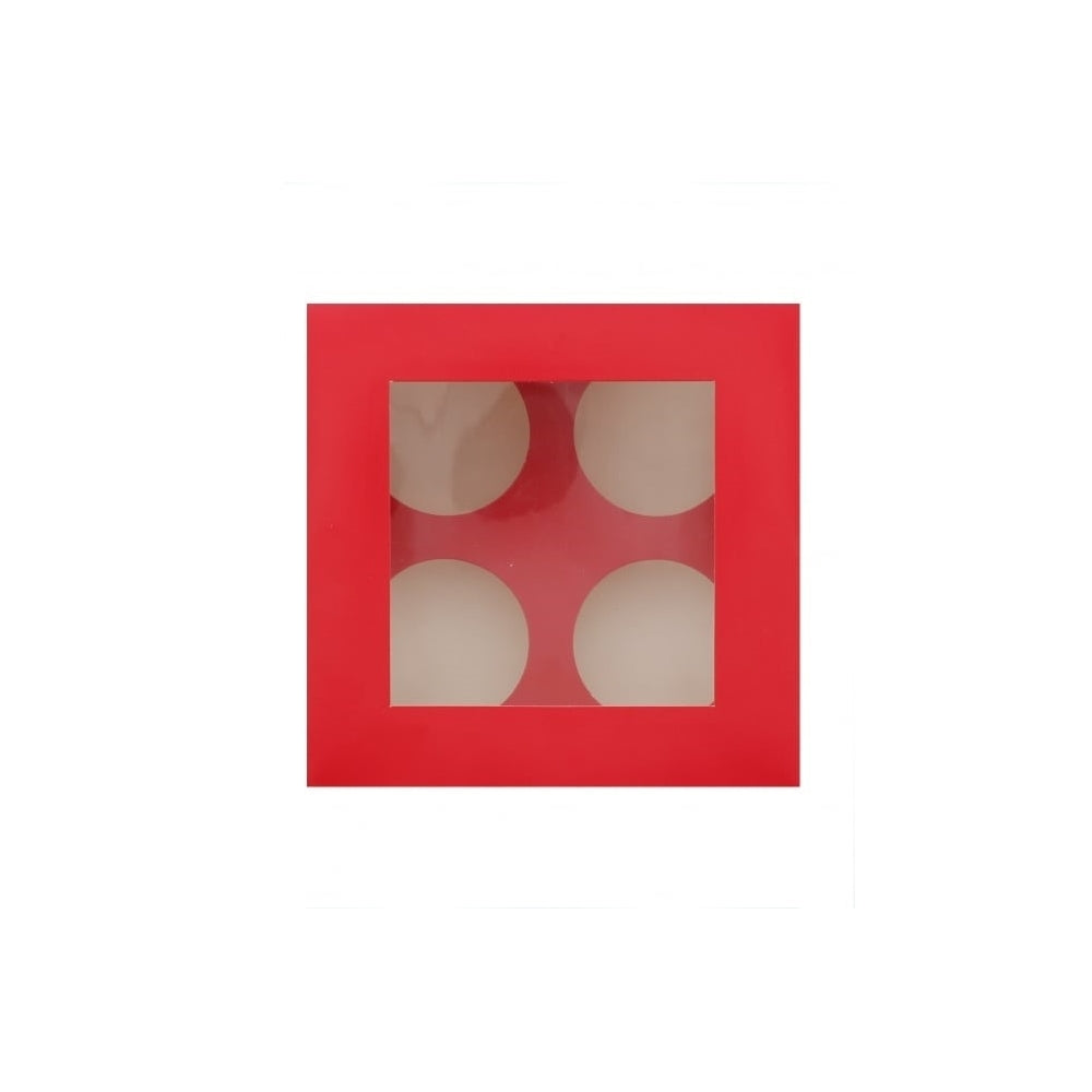 Simply Making Holds 4 Luxury Satin Cupcake Box - Red