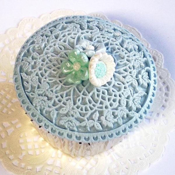 Katy Sue Designs Floral Lace Cupcake Silicone Mould - Katy Sue Designs