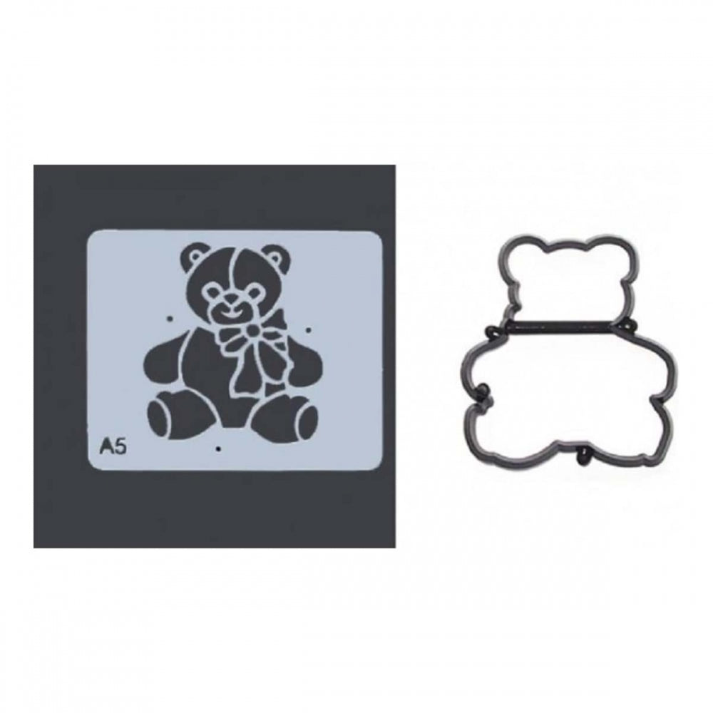 Patchwork Cutters TEDDY cake stencil & icing cutter set
