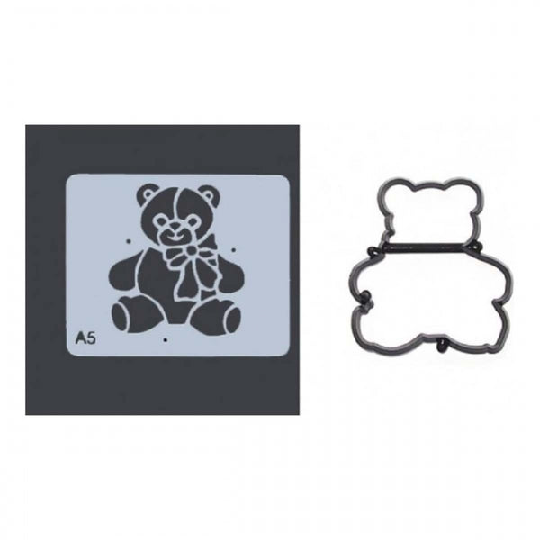 Patchwork Cutters TEDDY cake stencil & icing cutter set