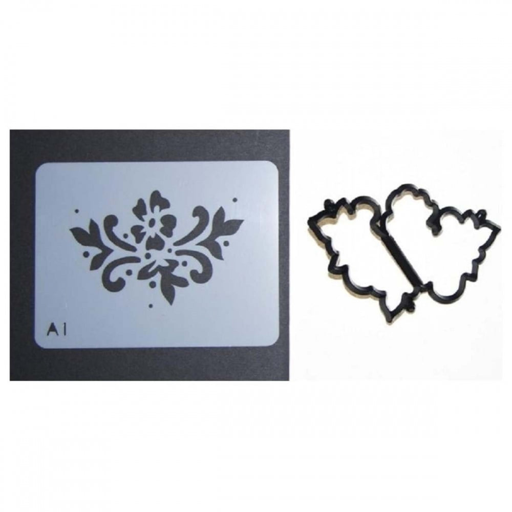 Patchwork Cutters BLOSSOM & SCROLL cake stencil & icing cutter set