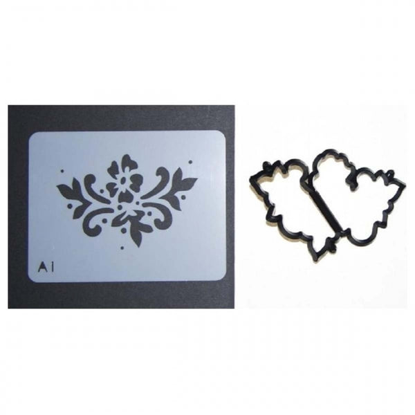 Patchwork Cutters BLOSSOM & SCROLL cake stencil & icing cutter set