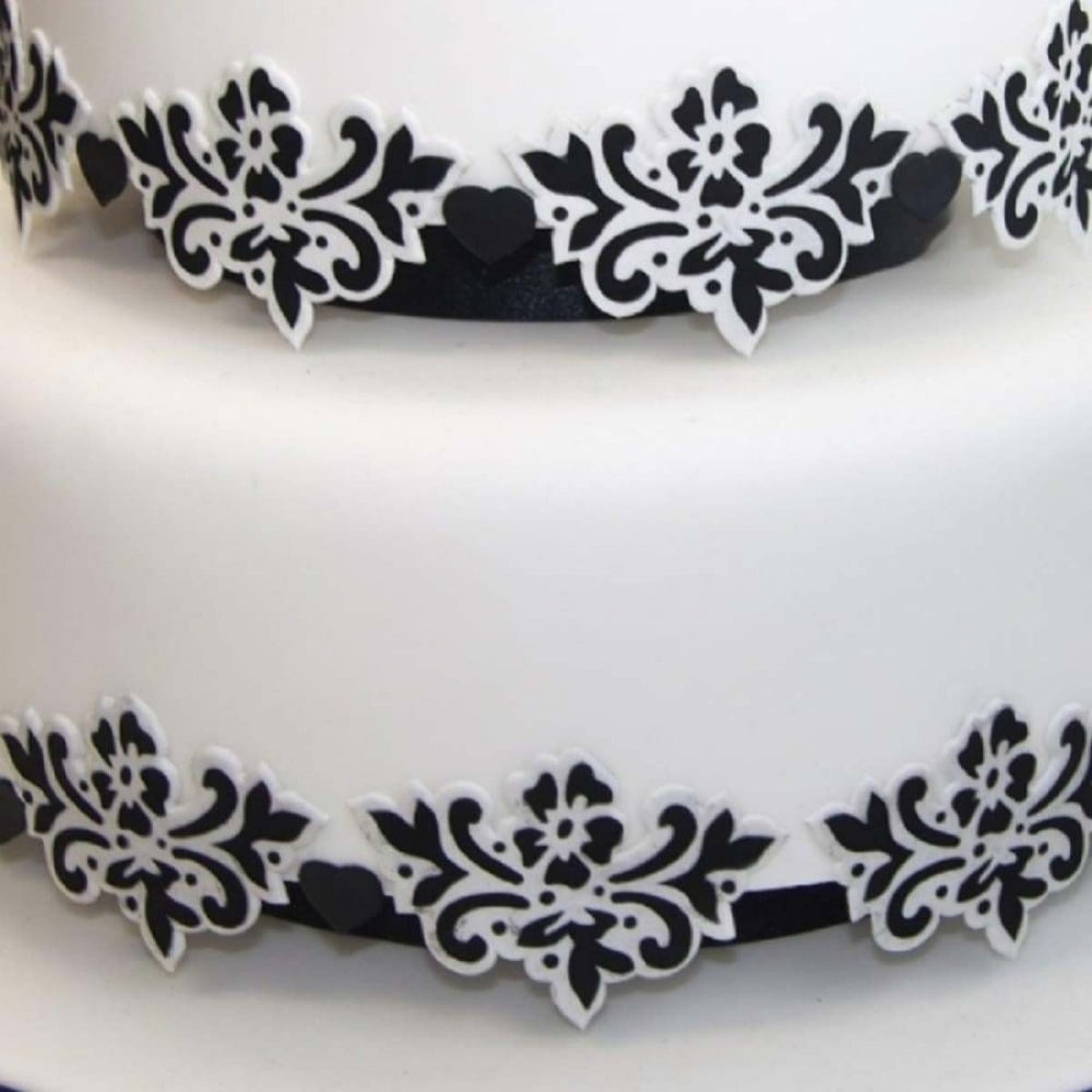 Patchwork Cutters BLOSSOM & SCROLL cake stencil & icing cutter set