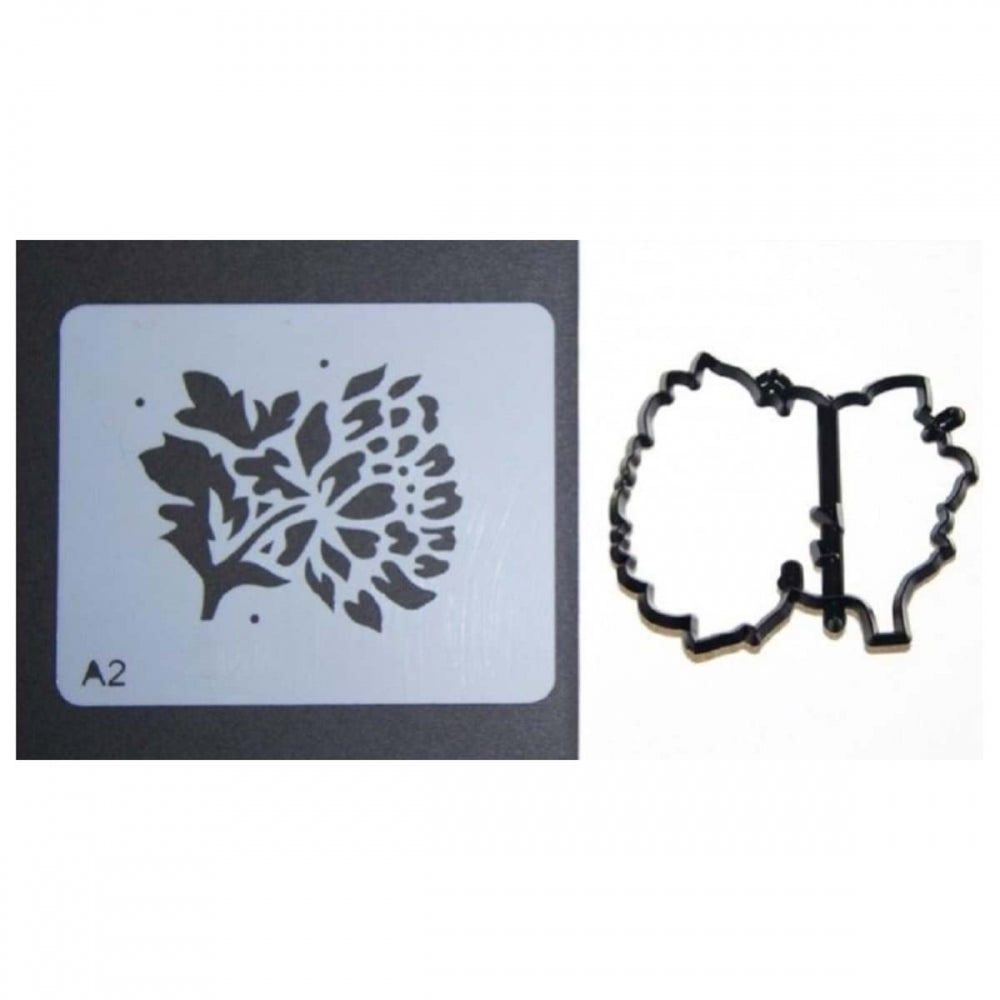 Patchwork Cutters CHRYSANTHEMUM cake stencil & icing cutter set