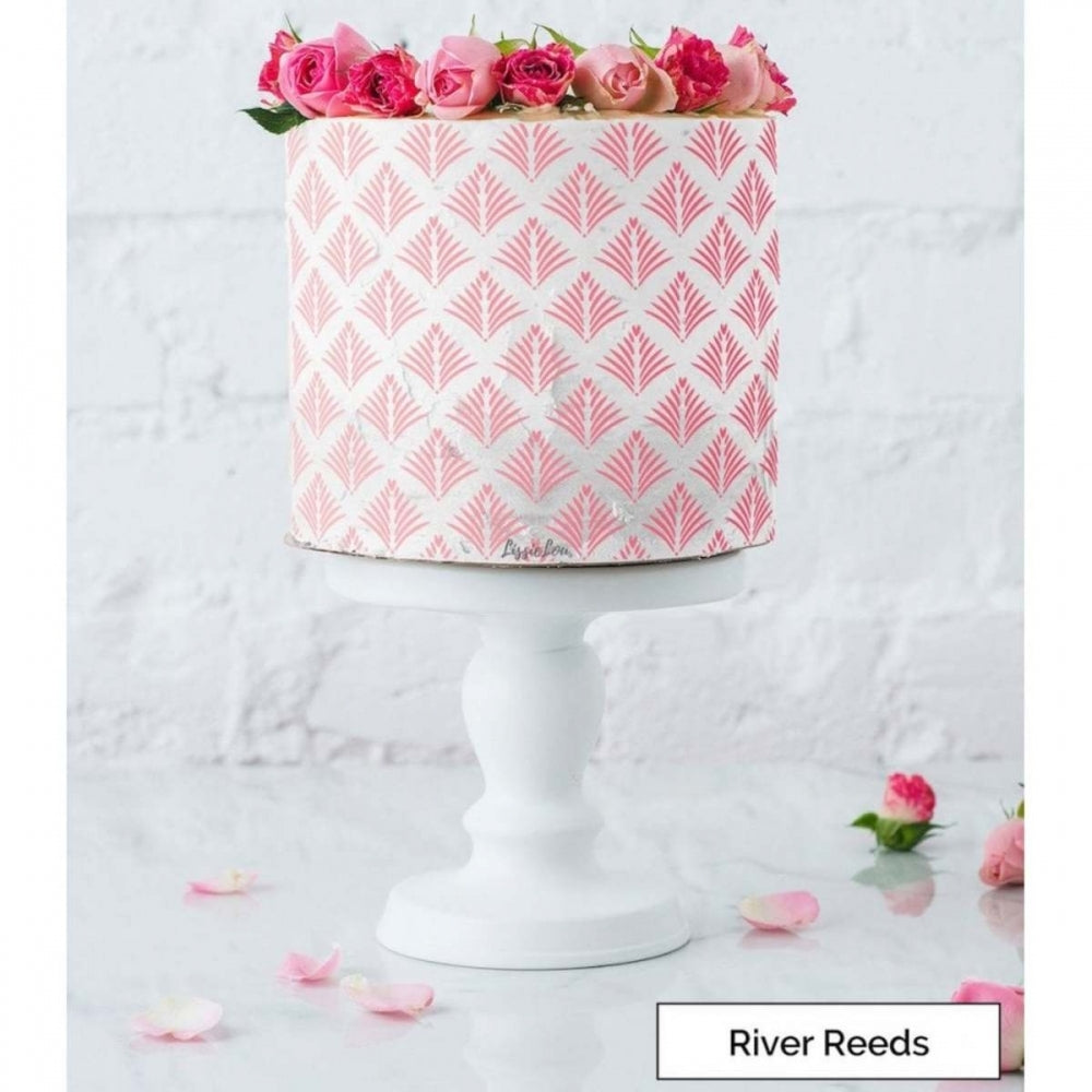 LissieLou RIVER REEDS full size cake icing stencil by Lissie Lou