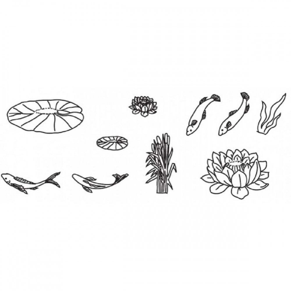 Patchwork Cutters Water Lily & Fish Icing Sugarcraft Cutter Set Of 10