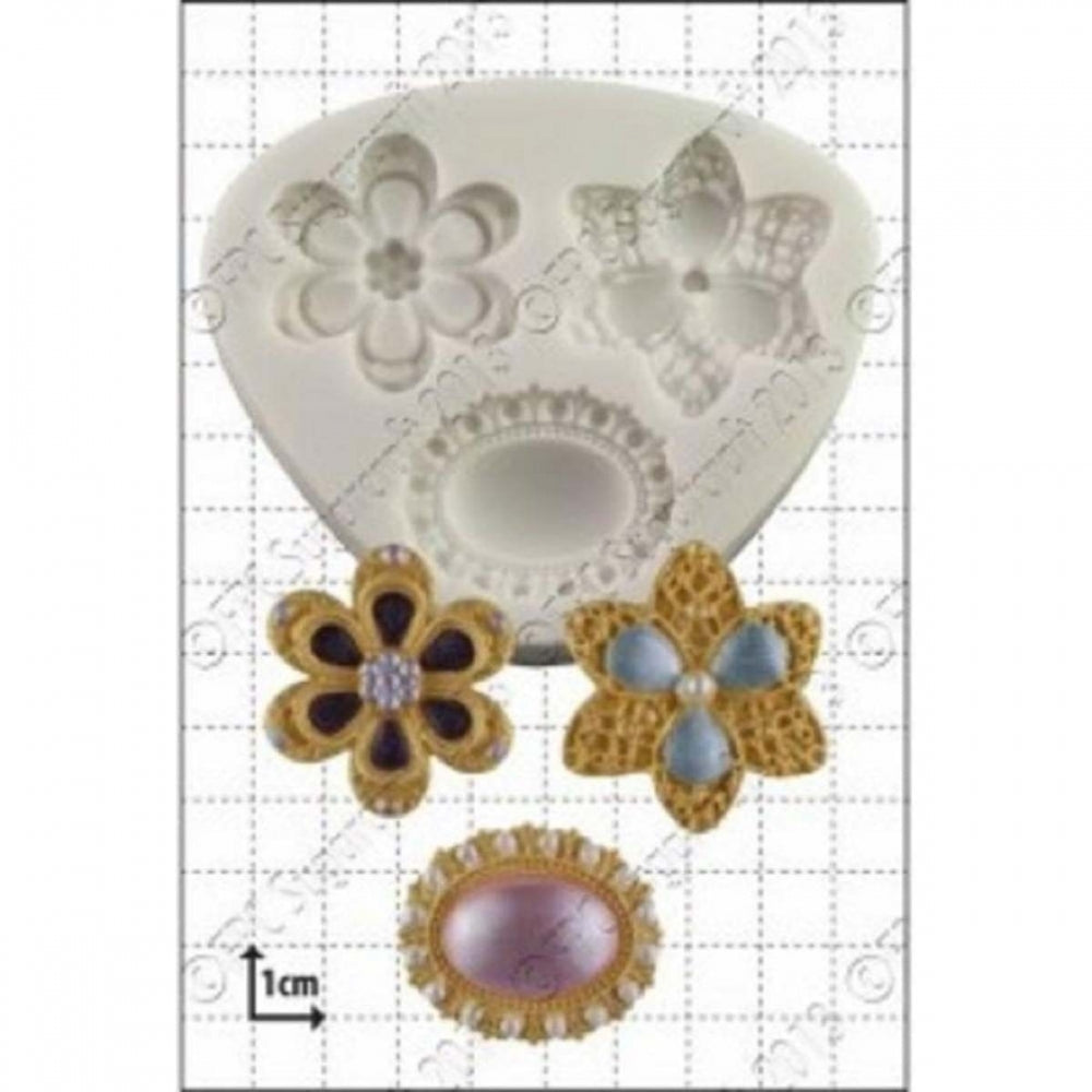 FPC Three Brooches silicone icing mould